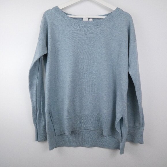 GAP Womens Sweater Small Green Blue Long Sleeve Boat Neck Pull Over Lightweight - Picture 1 of 13